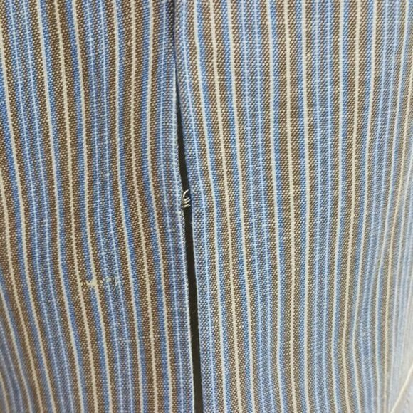 Covington Jacket Womens Size Medium Blue Striped Open Front Blazer 3/4 Sleeve - Picture 3 of 7